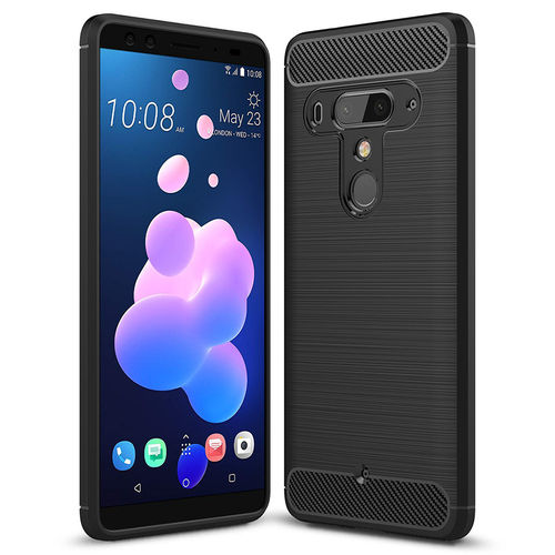Flexi Slim Carbon Fibre Case for HTC U12+ (Brushed Black)